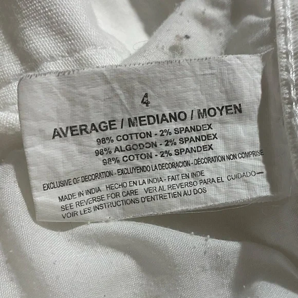 Nine West Vintage America Jeans Mid Rise Straight Leg Pants White Twill Size 4 - Picture 10 of 10